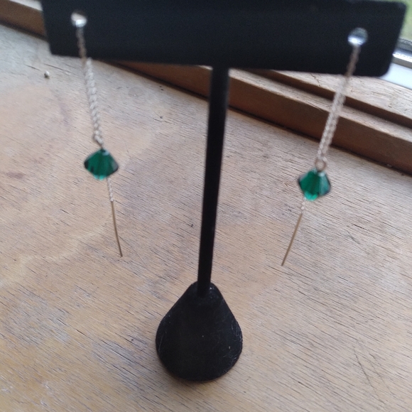 S/S 8mm Swarovski crystal threader earrings - Picture 4 of 5